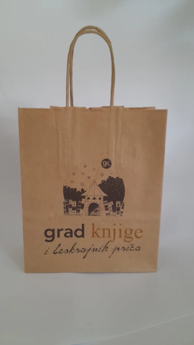 Stampana papirna vrecica smedja  TWR 28x22x10  50 kom/ paket