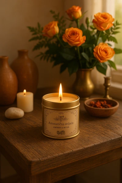 Aromatična svijeća Amber & Musk (SUMEJA)