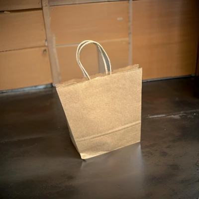 Papirna kesa  twist rucka 28x22x10 smedja 50 kom