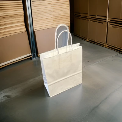 Papirna vrecica twist rucka 22x18x8 bijela 50kom