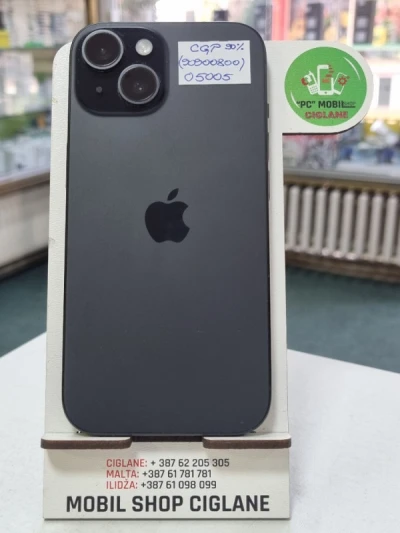 APPLE IPHONE 15 128GB BLACK & GREEN (BATERIJA 90% I 85%) AKCIJAAA