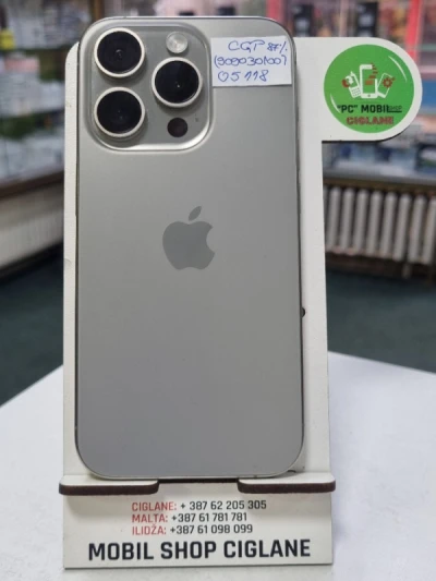 APPLE IPHONE 15 PRO 128GB NATURAL (E-SIM/BATERIJA 87%) AKCIJAA