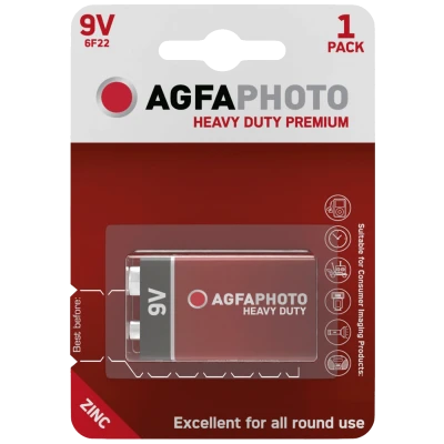 Agfa Zinc baterije, 6F22, 9 V, blister 1 kom. - 9V B1