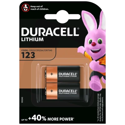 Duracell Baterija litijumska CR123A, 3V, blister 2 kom. - CR123A B2
