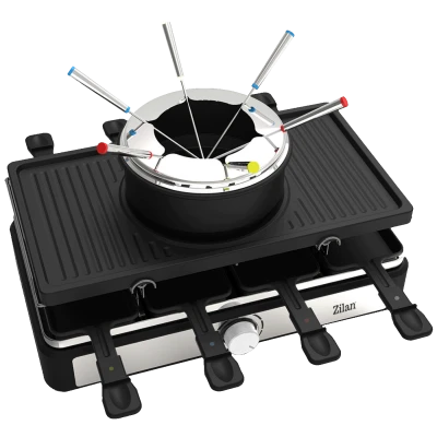 Zilan Električni Roštilj / Raclette / Fondue od sira, 3u1, 1400W - ZLN8856