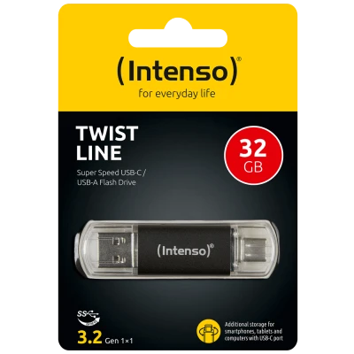 (Intenso) USB Flash drive 32GB, USB 3.2, USB-C, USB-A, Twist Line - USB3.2-32GB/Twist Line