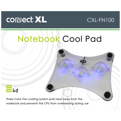 Connect XL Hladnjak za laptop 4D, 12"-15", 3 ventilatora, konekcija USB - CXL-FN100