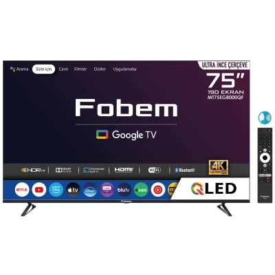 Fobem Televizor Smart QLED 4K UltraHD 75", Google TV - MT75EG8000QF