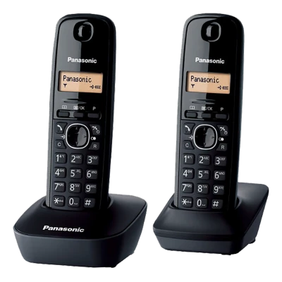 Panasonic Telefon bežični, DUO DECT, 1.25" LED display, crna boja - KX-TG1612FXH