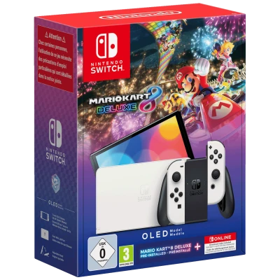 Nintendo Igraća konzola Nintendo Switch+Mario Kart 8+12 NSO - OLED Console+Mario Kart 8+12NSO