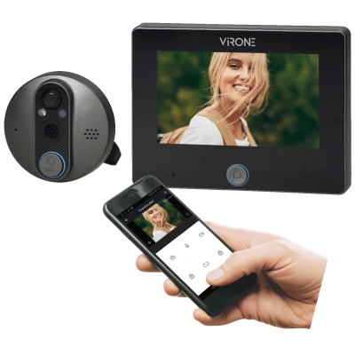 Virone Digitalna špijunka za ulazna vrata, Smart, 4.3", LCD, WiFi - DV-3