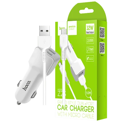 hoco. Auto punjač sa micro USB kabelom, 2 x USB, 5 V/2.4 A - Z23 Grand Style set, micro USB
