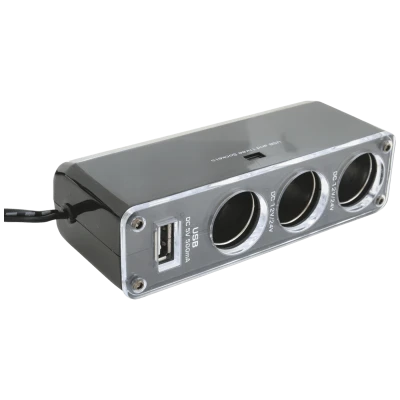SAL Auto razdjelnik sa USB punjačem, 3 x 12-24 V, USB 5V - SA 023