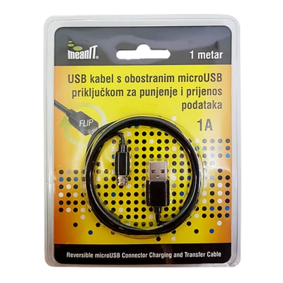 MeanIT USB A na USB micro kabl, FLIP, dužina 1.0 metar - USB / micro USB - 1m