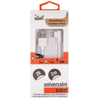 MeanIT USB kabl za smartphone i iPhone, FLIP, 1A - KABEL ZA SMARTPHONE/IPHONE