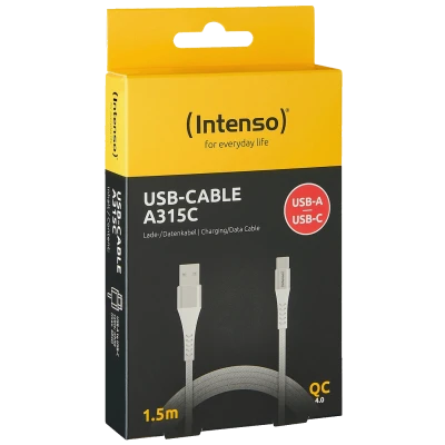 (Intenso) USB kabl za smartphone, USB-A to USB type C, 1.5 met. - USB-Cable A315C