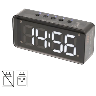 home Sat sa alarmom, FM radio, Bluetooth, microSD, USB, 3W - MECHACLOCK