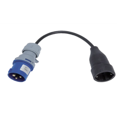 Famatel Adapter, industrijski utikač / schuko utičnica, IP40, 25cm - 13000