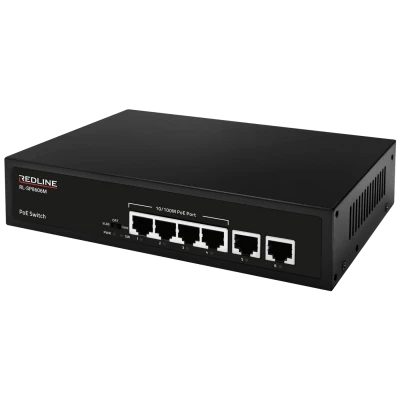 REDLINE PoE mrežni switch, 6 port RJ-45 , 4 PoE / 65W - RL-SP8606M