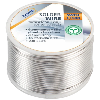 home Tinol za lemljenje, Ø1.0 mm, 100g - SWCU 1/100
