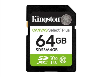 Kingston SD 64GB Class 10Canvas Select Plus100MBs Read,Class 10 UHS-I