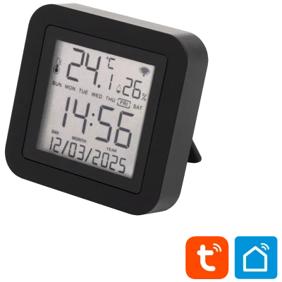 home Daljinski upravljač, mjerač temperature i vlage, sat, LCD - HSTHR