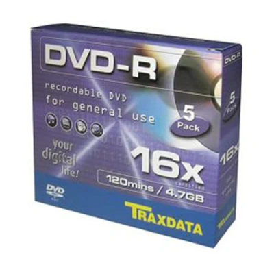 DVD-R TRAXDATA, 4.7GB, 16X, box 5 kom