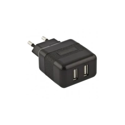 USB punjac ESPERANZA CHARGER,  Dual USB, AC 100-240V, 5V/2,1A, black, EZ114