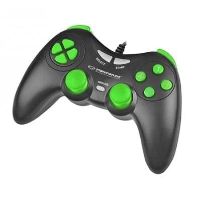 Game Pad ESPERANZA FIGHTER, vibration, PC, USB, black/green, EGG105KG