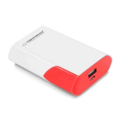 PowerBank ESPERANZA BOSON, 6000mAh, WHITE/RED, EMP111WR