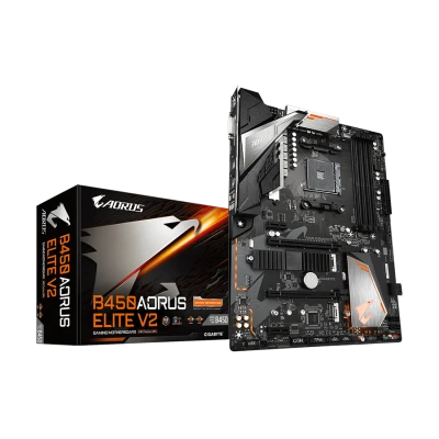 Gigabyte MB B450 AORUS ELITE V2 1.2, AMD B450; AM4;4xDDR4; DVI, HDMI; RAID; ATX