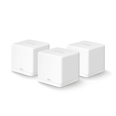 Mercusys Halo H30G(3-pack) AC1300 Whole Home Mesh Wi-Fi System, 400 Mbps at 2.4 GHz + 867 Mbps at 5 GHz, 2× Internal Antennas, 2× Gigabit Ports per Un