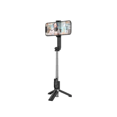 Stativ tripod selfie za mobitel do 7" + daljinski bluetooth BOROFONE BY9 Streamer mini live broadcast black