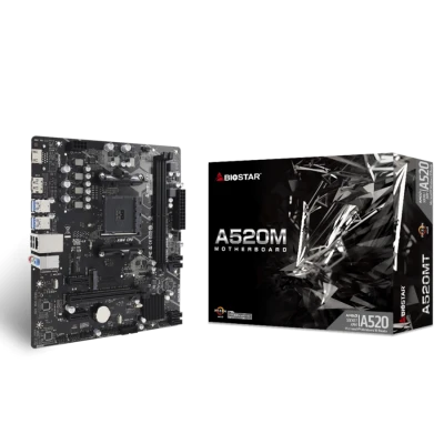 MB BIOSTAR A520MT mATX, Soc AM4, DDR4, M.2, GbE LAN, HDMI, DP