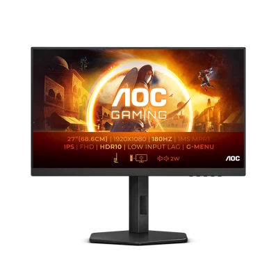 MONITOR AOC  GAMING 27" 27G4X IPS, FHD, 180Hz, 1ms, HDR10, G-Sync, Adaptive-Sync, DP, 2xHDMI, zvucnici, pivot