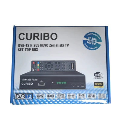 CURIBO TV RECEIVER DVB-T2/C H.265, aerial + cable