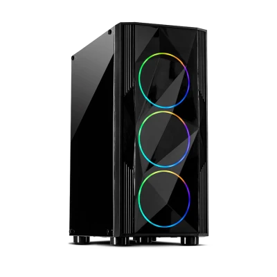 Kuciste Inter-tech Case A-3401 Chevron RGB gaming, 3x RGB fans, Acrylic glass front panel