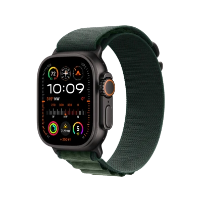 Apple Watch Ultra 2 49mm Black Titanium Case with Dark Green Alpine Loop MX4R3QA/A