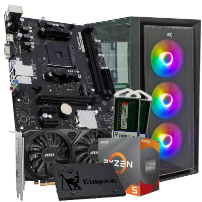 GNC GAMER SUPER NATURALE II Ryzen 5 3600 4.2GHz, MB B550, RAM 16GB DDR4 3200MHZ, SSD 480GB, GTX 3050 6GB, no OS, 2y