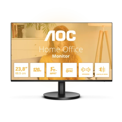 MONITOR AOC 24B3QA2 - 24 Inch Full HD Monitor, 120Hz, Adaptive Sync, Speaker (1920 x 1080, 1 x D-Sub, 1 x HDMI 1.4, 1 x DisplayPort 1.2) Black