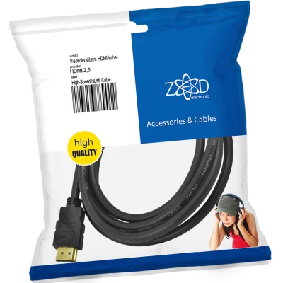 ZED electronic HDMI kabl, 2.5 met, ver. 1.4 - HDMI/2,5