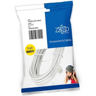 ZED electronic Telefonski kabl sa konektorima, dužina 5 met. - TC/5,0