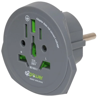 q2power Adapter, putni, univerzalni - World to Europe