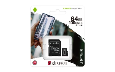 Kingston MicroSD 64GB Class 10Canvas Select Plus100MBs Read,Class 10 UHS-I