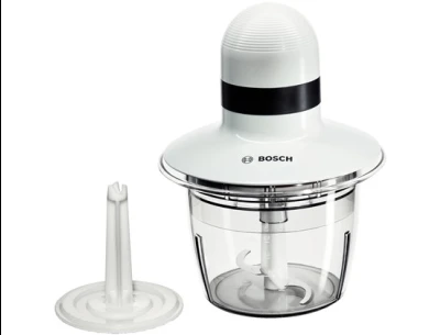 BOSCH sjeckalica 400W, BIJELA, 0.8L, INOX nož, ploča za tučenje vrhnja,SL