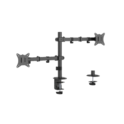 NOSAČ ZA DVA MONITORA GEMBIRD MA-D2-03, montaža na stol, tilt, swivel), 17”-32”, up to 9 kg