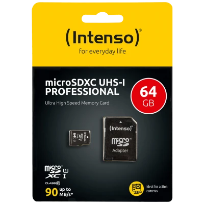 (Intenso) Micro SDHC/SDXC kartica 64GB Class 10, UHS-I +adapter, Pro - MicroSD 64GB Class10 UHS-I Pro