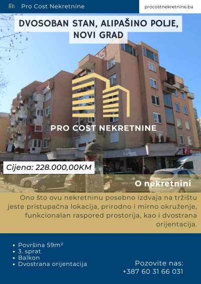 DVOSOBAN STAN, ALIPAŠINO POLJE, NOVI GRAD
