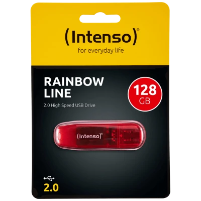 (Intenso) USB Flash drive 128GB Hi-Speed USB 2.0, Rainbow Line, RED - USB2.0-128GB/Rainbow
