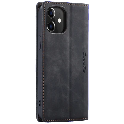 CaseMe Futrola preklopna za iPhone 12/12 Pro Max, koža, crna - Flip Lea. P. Case iPhone 12/12 Pro